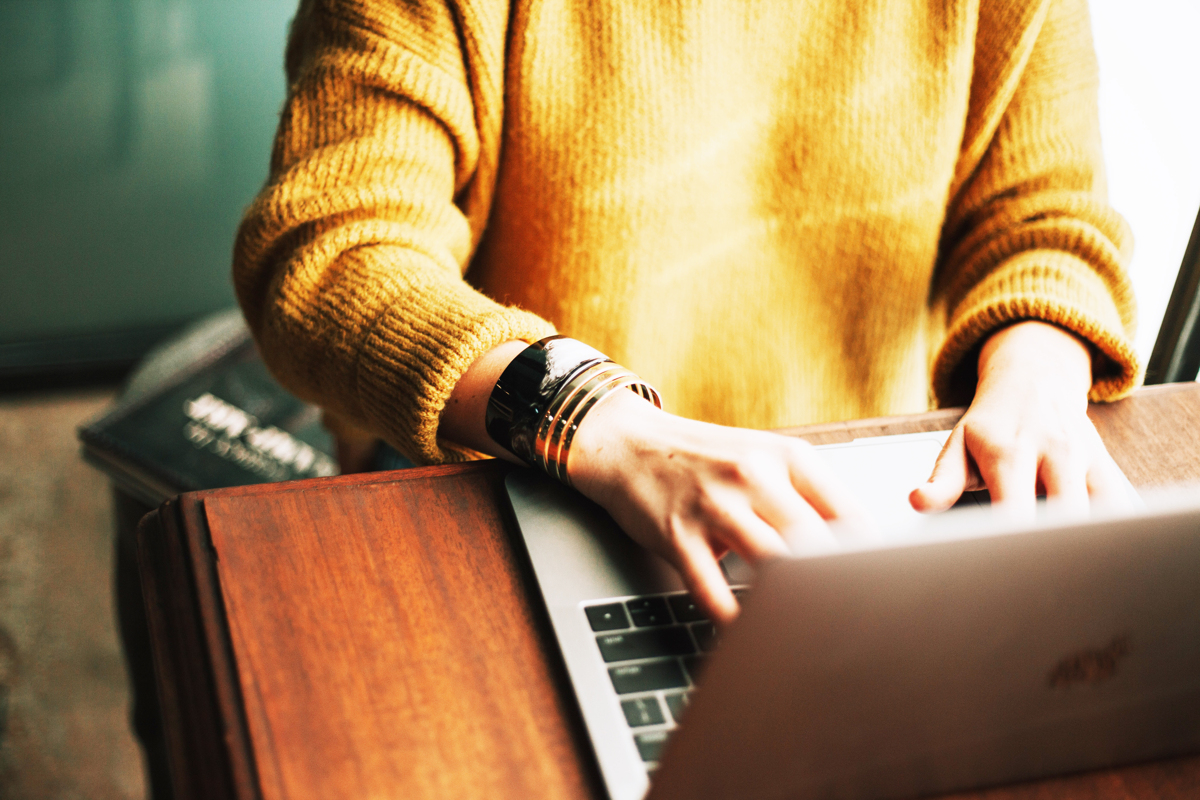Person working by computer